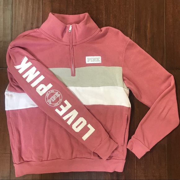 PINK Victoria's Secret Tops - Pink Boyfriend Half-Zip